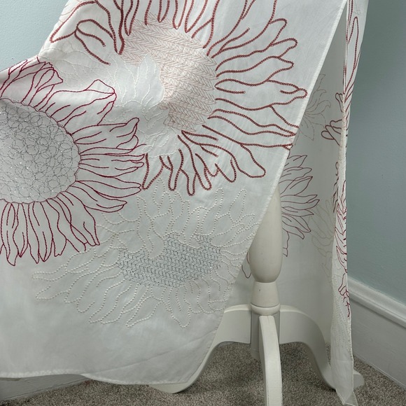 SILVIA TCHERASSI Mayfair embroidered red sunflowers boho maxi tunic dress L - Picture 9 of 14